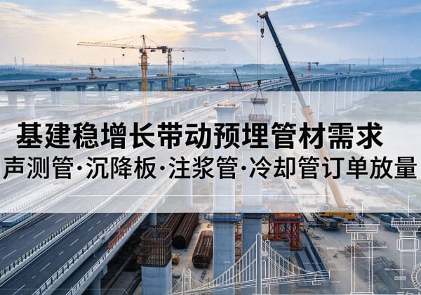 松溪基建稳增长带动预埋监测管材需求，声测管、沉降板、注浆管订单持续放量